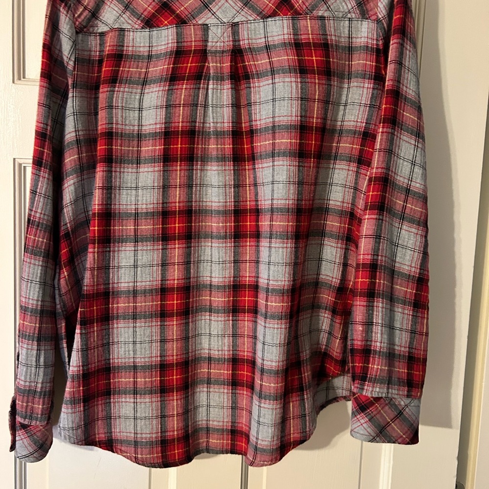 Lucky Brand Red and Gray Plaid Shirt - Picture 3 of 4